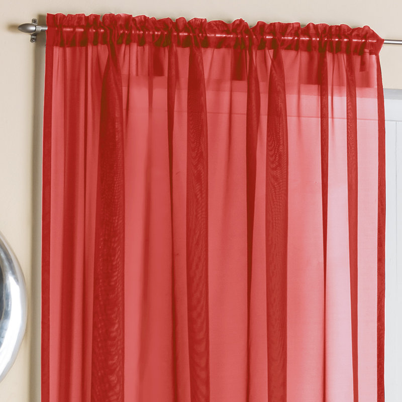 Morganne Slot Top Sheer Curtain, Width 145 x Drop 137 cm, Red