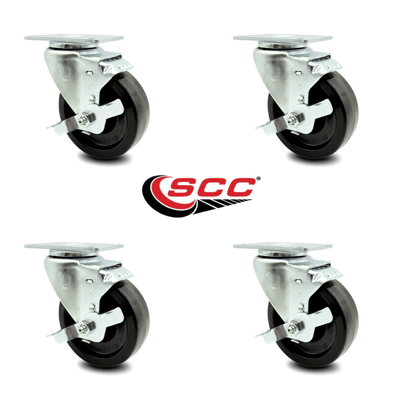 Phenolic Top Plate Caster with Brake
