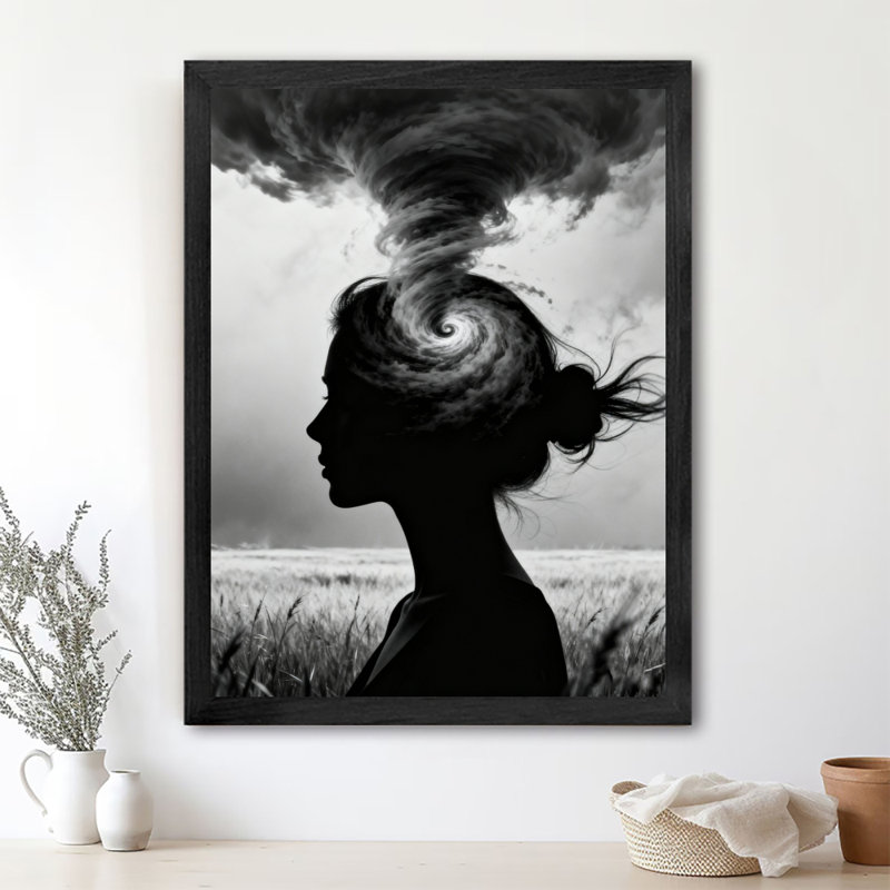 «Black», profondeur de la pensée rétro, impression fantaisiste, art mural, H 25 po x l 17 po