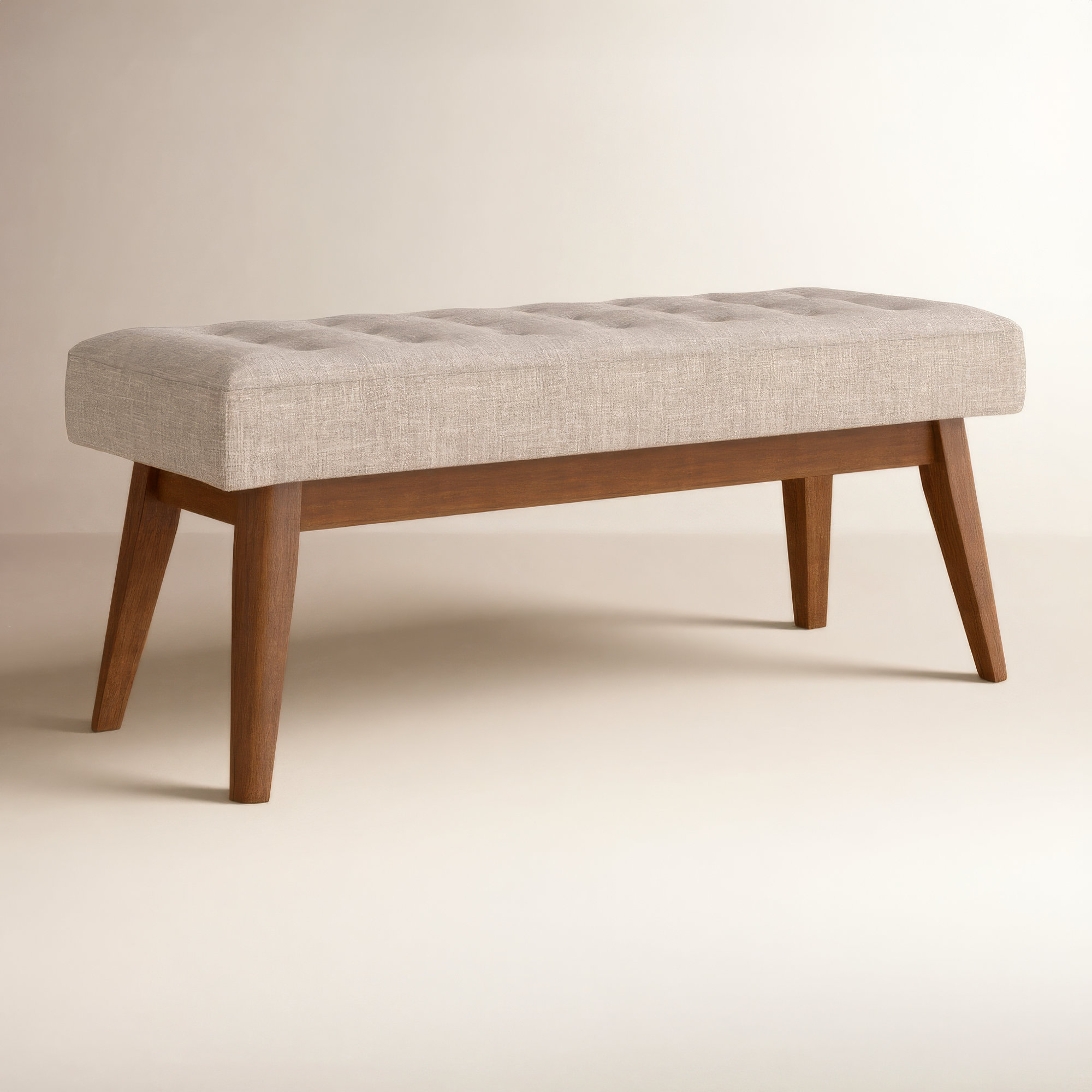 Harris 43" Upholstered Bench, Light Gray