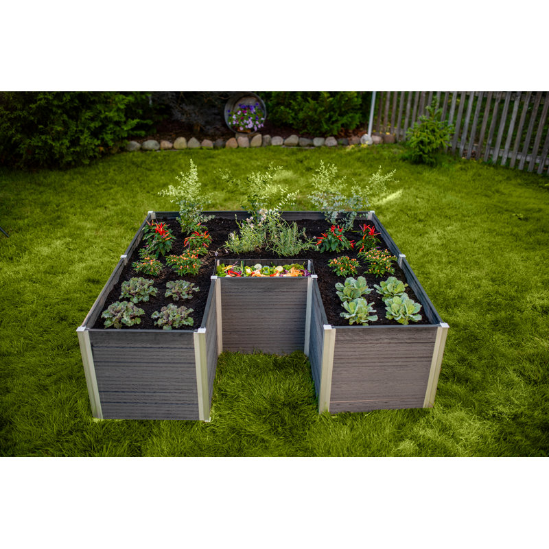 Lit de jardin surélevé en composite 6 pi x 6 pi Urbana, Gris