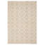 Tapis gris / beige en laine à motif géométrique fait à la main Hainer