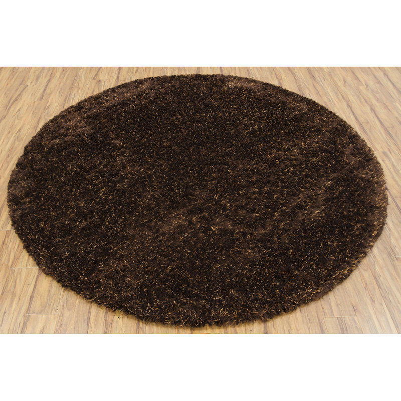 Dior Brown Area Rug, Brown and Black, Round 7'9"