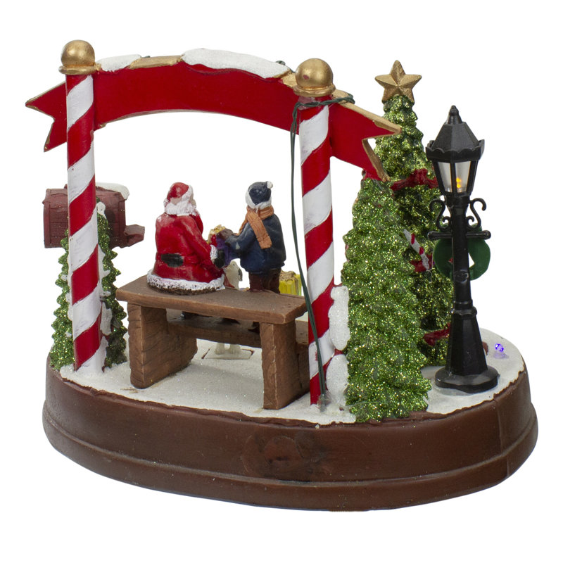 8" Lighted Winter Christmas Scene with Music and a Turning Tree