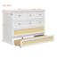 Lit escamotable pleine grandeur avec grands tiroirs de rangement en blanc, lit mural peu encombrant