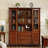 American-Style Vintage Mahogany With Glass Storage Cabinet Bookcase