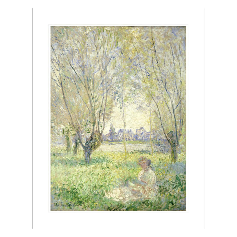 «Femme assise sous les saules» par Claude Monet, impression giclée encadrée, H 29,5 po x l 23,4 po