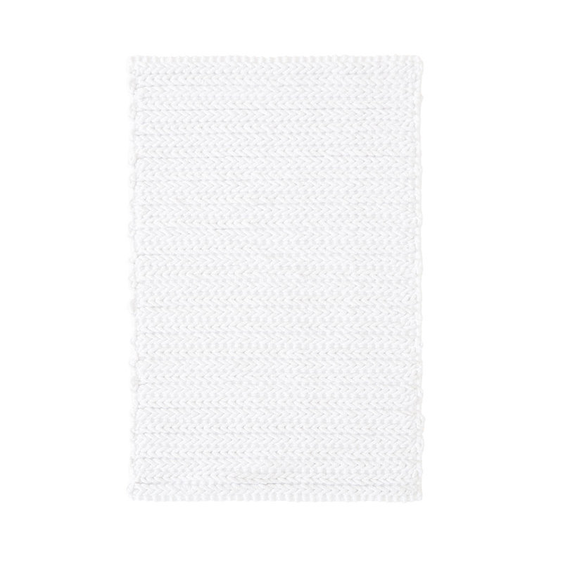 Tapis en chenille 100% coton - petit tapis décoratif 30 po x 20 po pour vestibule, cuisine et salle de bain, Blanc