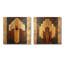 Mosaique noyer, formes essentielles V - art mural abstrait art déco - art mural moderne sur toile 2 pièces-186415859-186415857-186415852