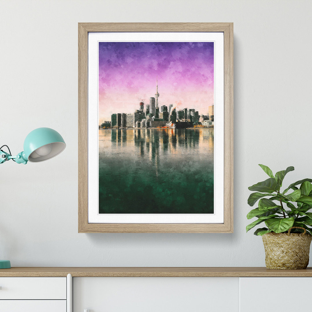 Skyline Of Toronto In Canada Painting - Framed Print