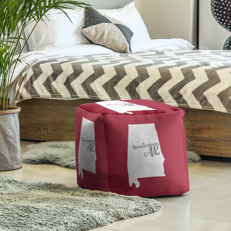 Repose-pieds cube football alabama, Rouge / Blanc