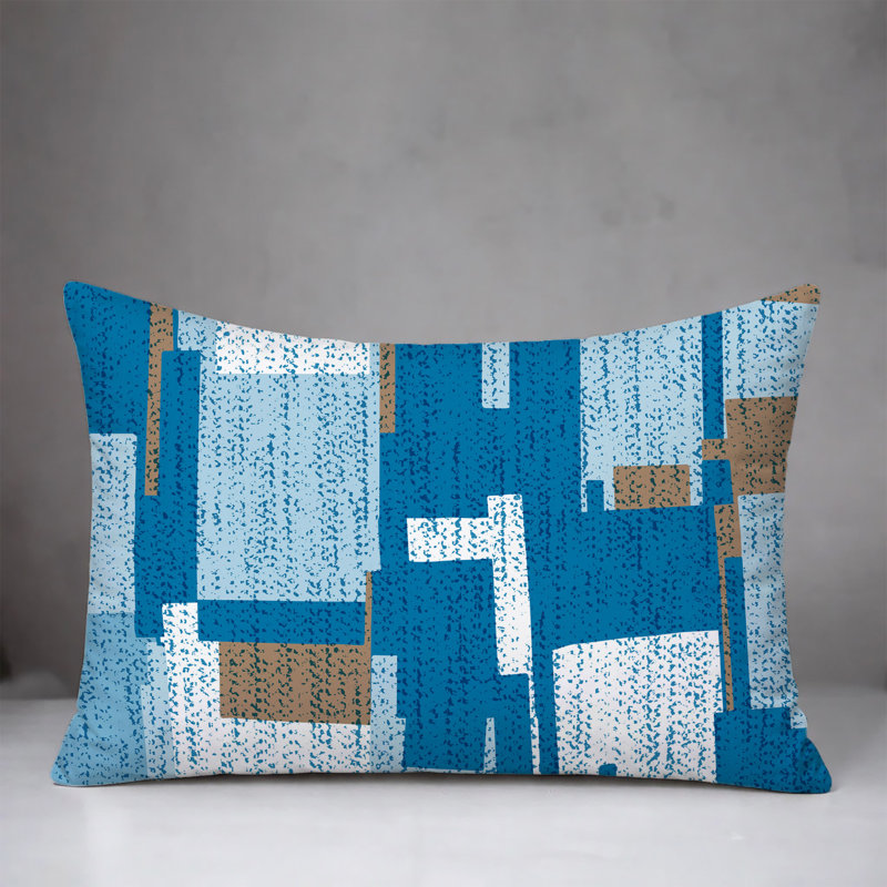 Oreiller réversible Samie, 20 po x 14 po, Turquoise