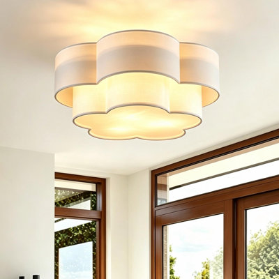 3 - Light Tiered Shade Flush Mount Ceiling Light