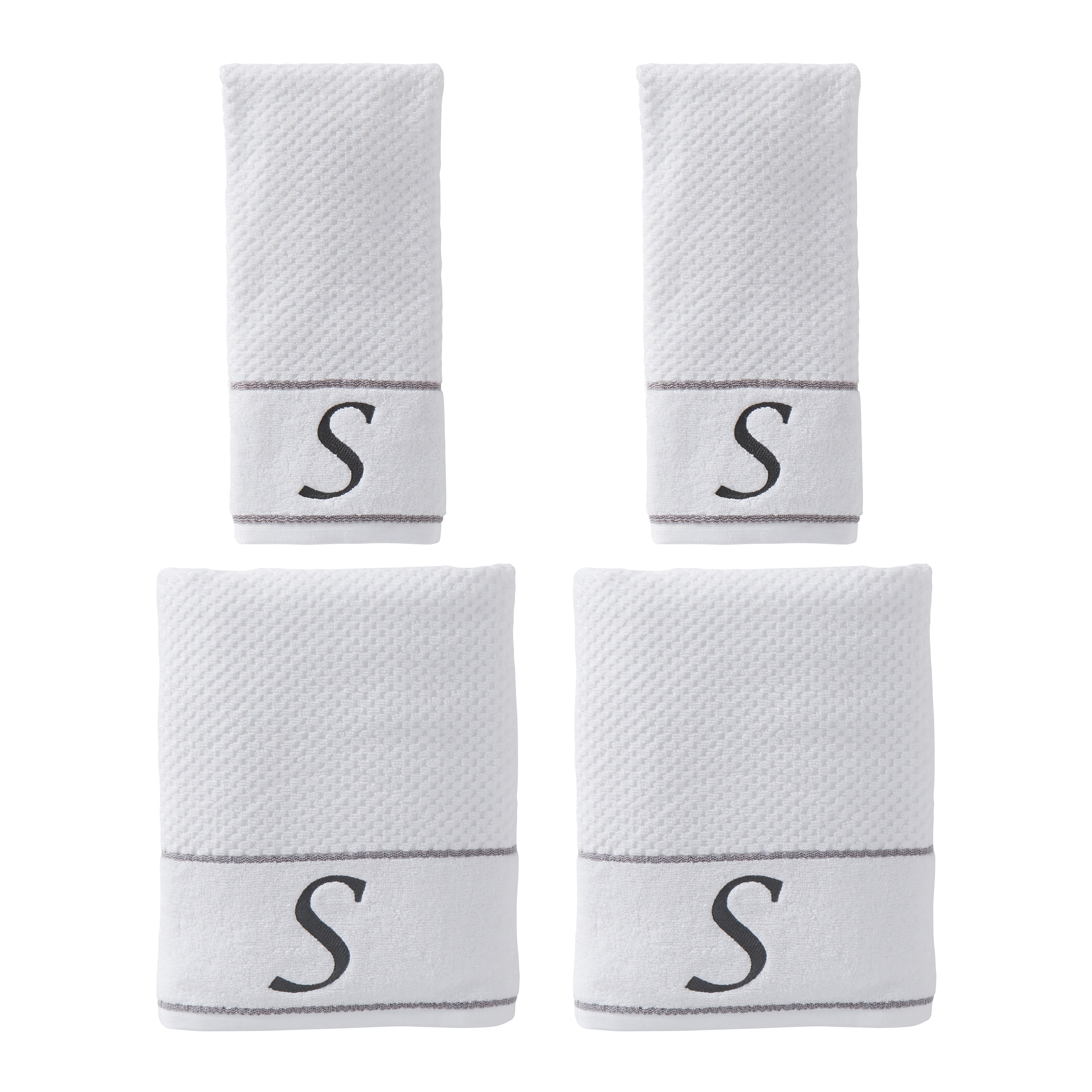 Charlton Home Copper Monogram 4 Piece 100% Cotton Towel Set & Reviews ...