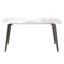 Table de salle à manger 62,99 po en pierre artificielle moderne à bord arrondi gris foncé et pieds en métal gris foncé pouvant accueillir 6 personnes (table de salle à manger seulement)