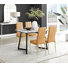 Table et chaises de salle à manger en mélamine effet marbre Carzon - Chaises de salle à manger en similicuir de luxe