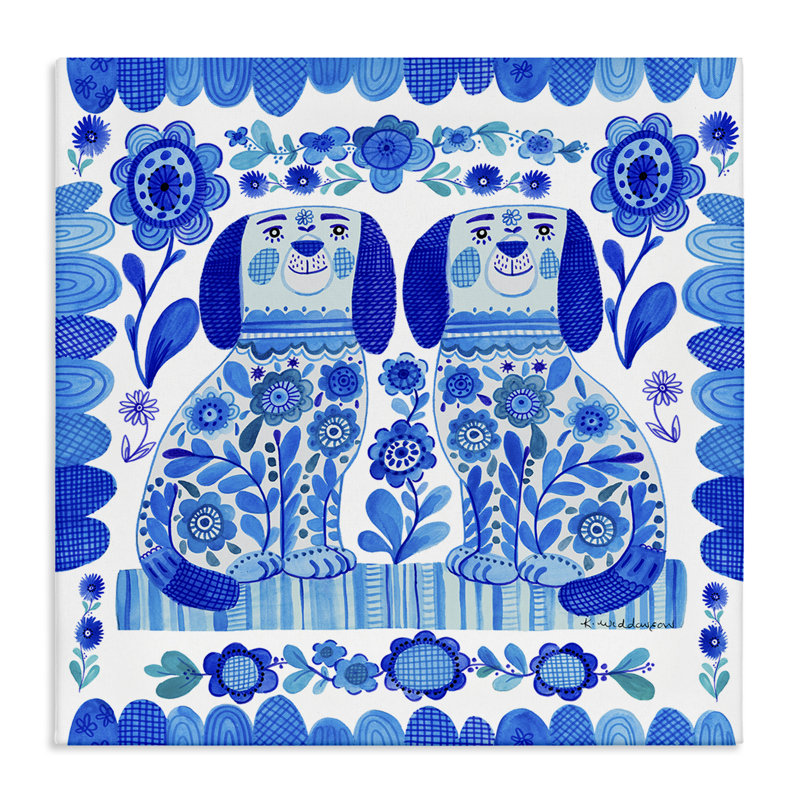 «Blue Folk Style», conception de Kay Widdowson, H 17 po x l 17 po