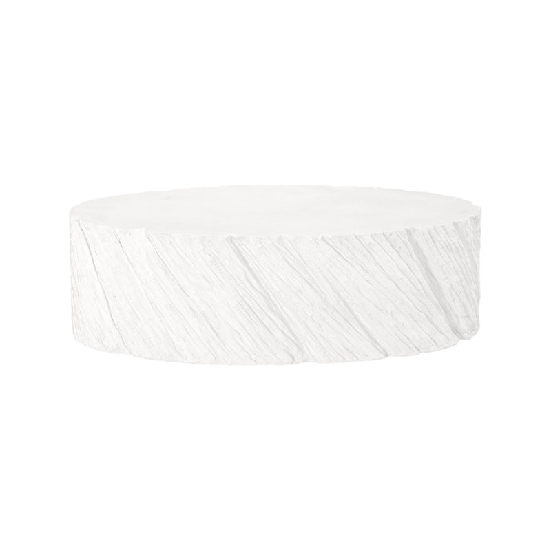 Shear Coffee Table, Rectangle, White Stone, 17" H x 54" W x 34" D