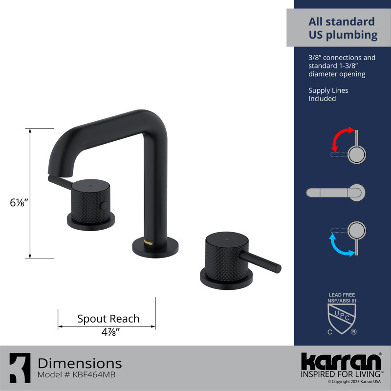 Tryst 2-handle Bathroom Faucet with Drain Assembly, Matte Black