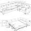 Canapé-lit modulaire, lit 6 places, en forme de L, gris, avec matelas à ressorts et lit en tissu, canapé modulaire en forme de coussin mi-ferme amovible