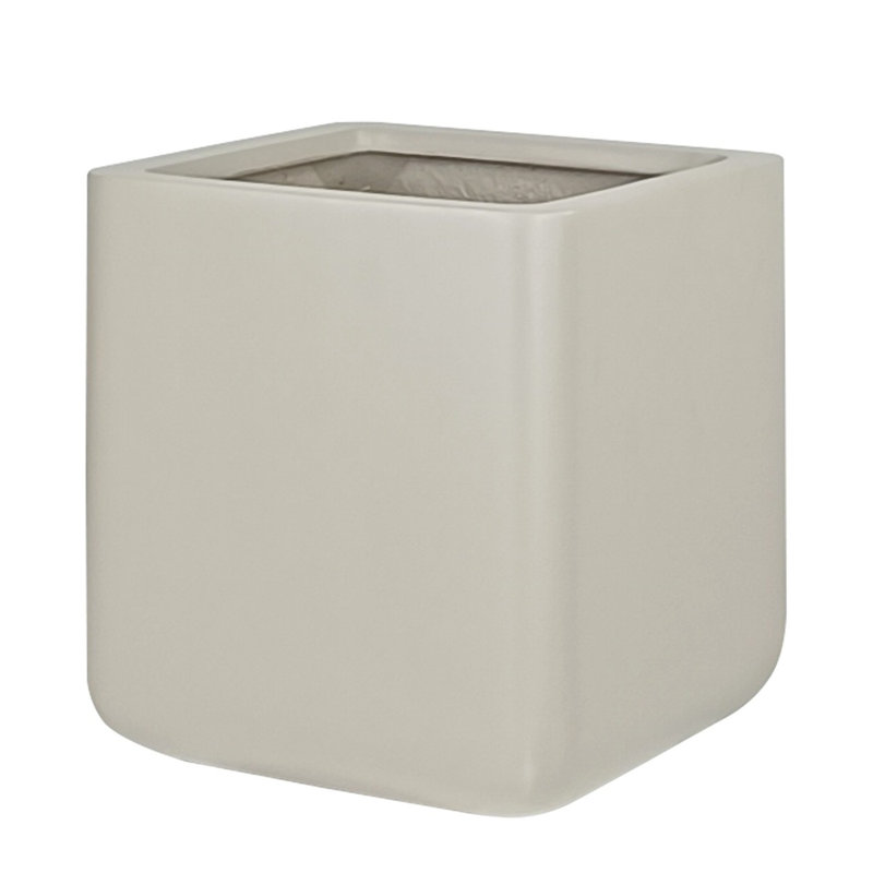Pot à fleurs cubique H15 "intérieur / extérieur Kute Nest - Humeur éthérée - ouverture de pot 12", Taupe