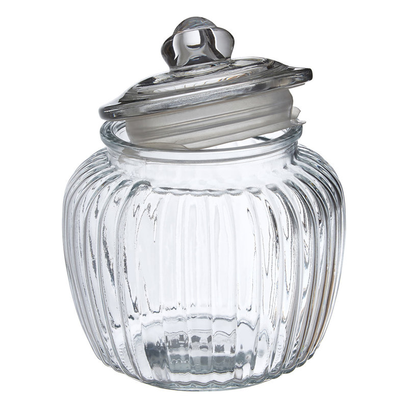 Glass Jar, 18cm H x 14cm W x 14cm D