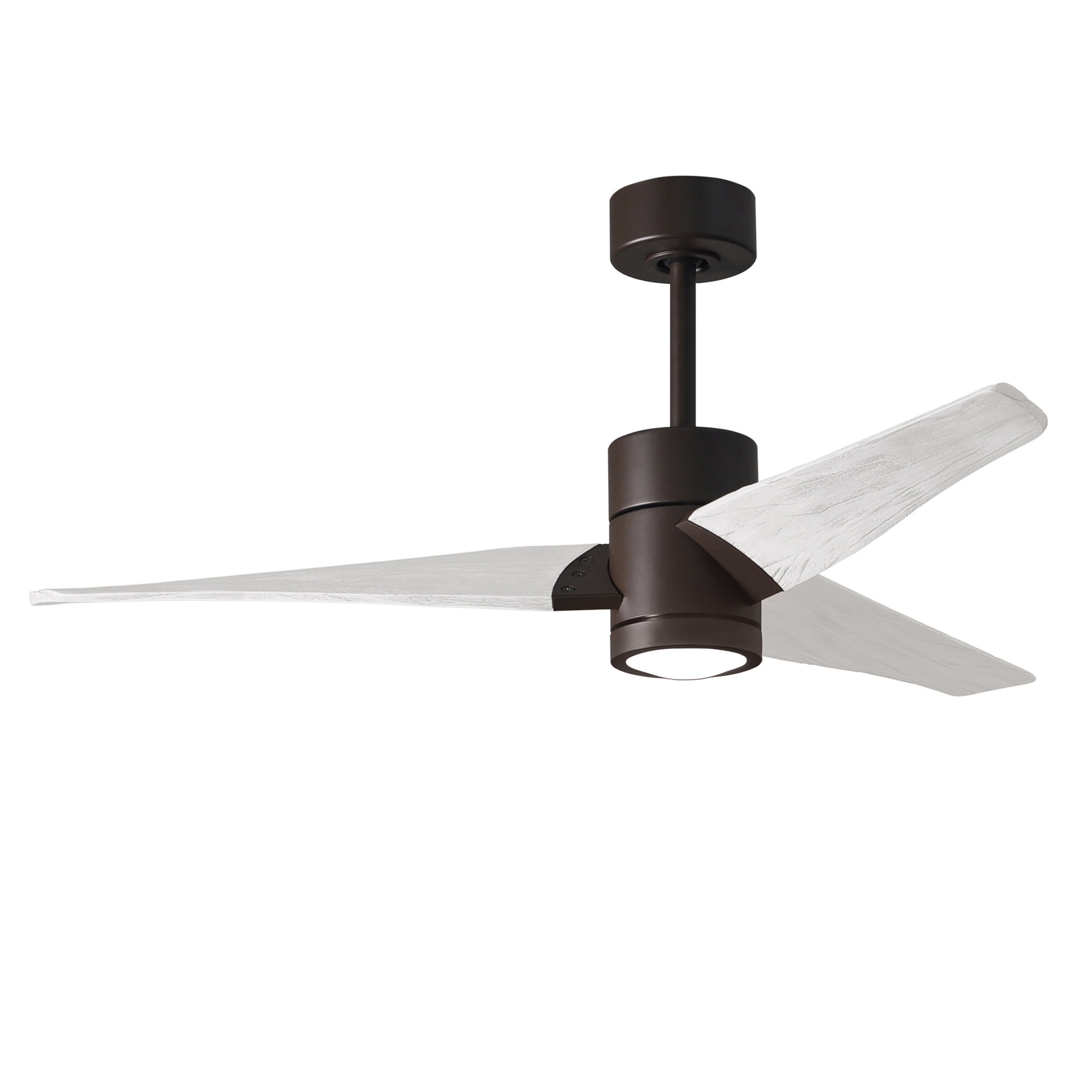 3 Blade Ceiling Fan with LED Light Kit, Textured Bronze/Barn Wood, Matte White, 60"