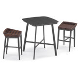 Carrie Outdoor 3 - Piece Bar Height Dining Set