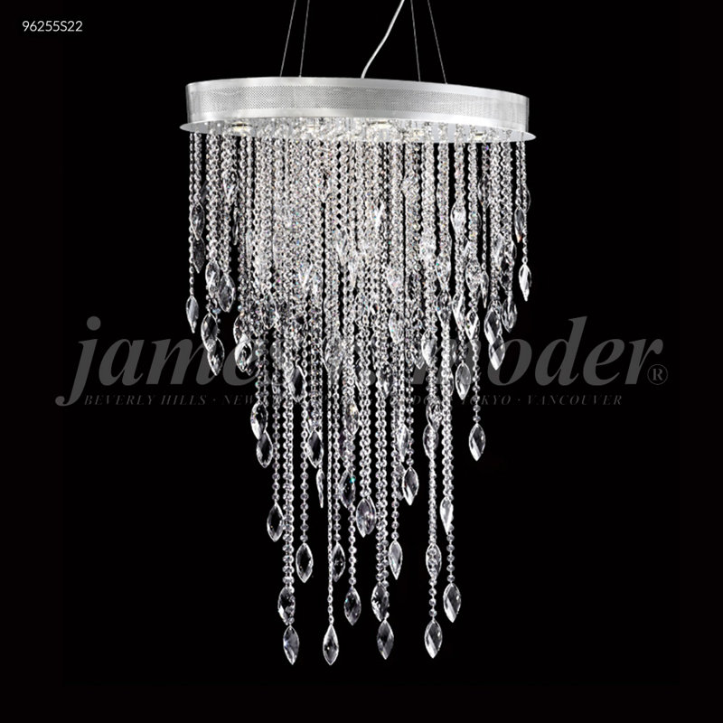 Lustre ovale à feuilles sculptées, Strass Swarovski