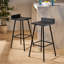 Collection de 2 tabourets de bar - pieds en fer, sièges en bois, facile à nettoyer, tabourets hauts de 33 po au design minimaliste et fonctionnel-589570248