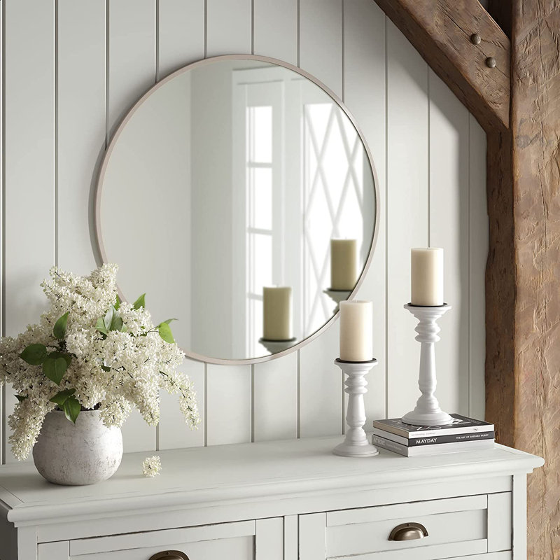 Alexei Flat Mirror, 50.50cm H x 50.50cm W x 4cm D, Antique Champagne Silver