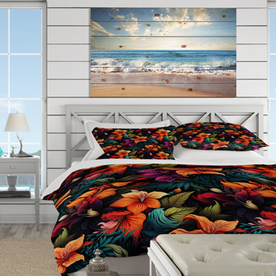 Ensemble de housse de couette Exotic Colorful Hibiscus Floral Oasis I