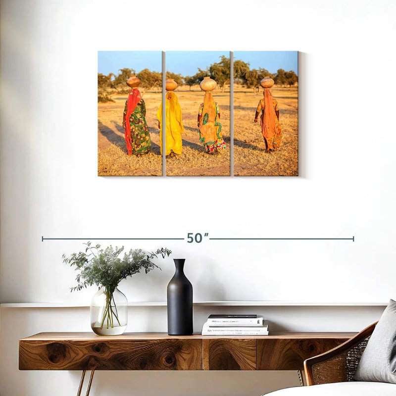 Leisha Rajasthani Water Women, 20" H x 33" W