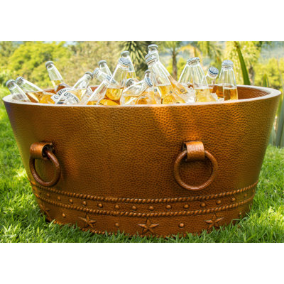 Ambiente Mexican Copper Crafts Ice Bucket 30x10" Oval - Wine Ice Bucket - Bar Ice Bucket & Beverage Tub