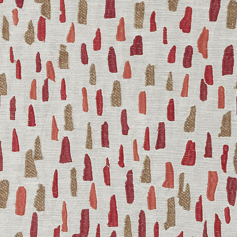 Tissu runes ii Laura Kirar, Rouge / Corail