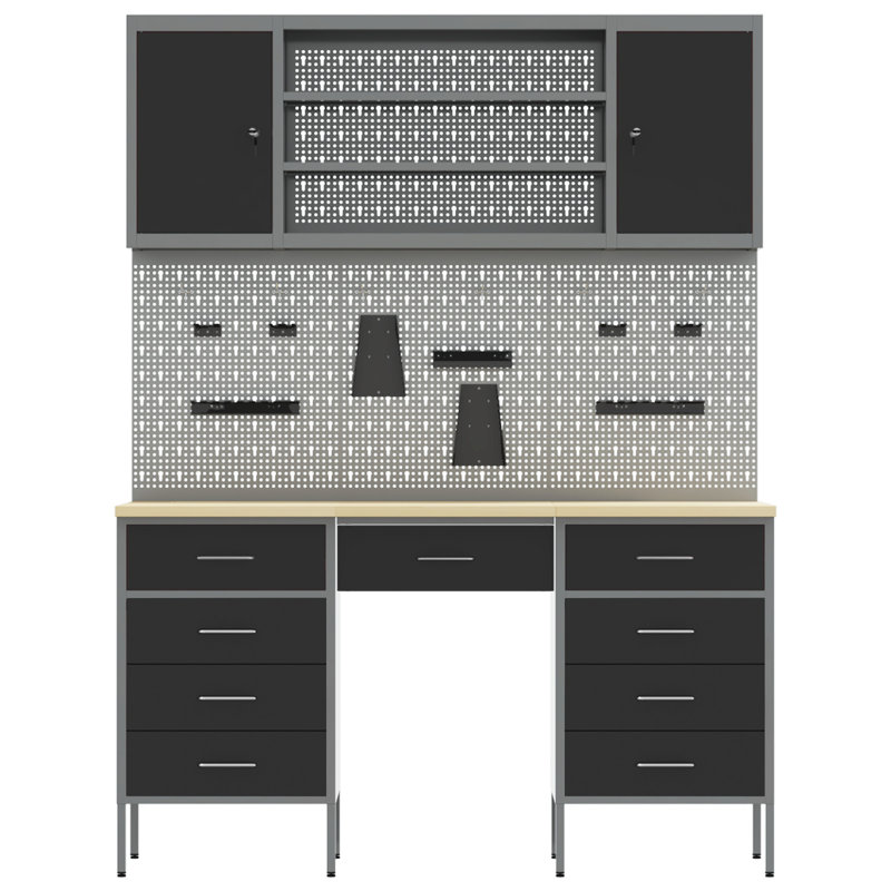 Work Cabinet with Drawer, Black