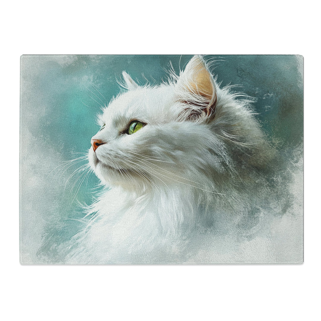 Persian Cat  Glass Chopping Board