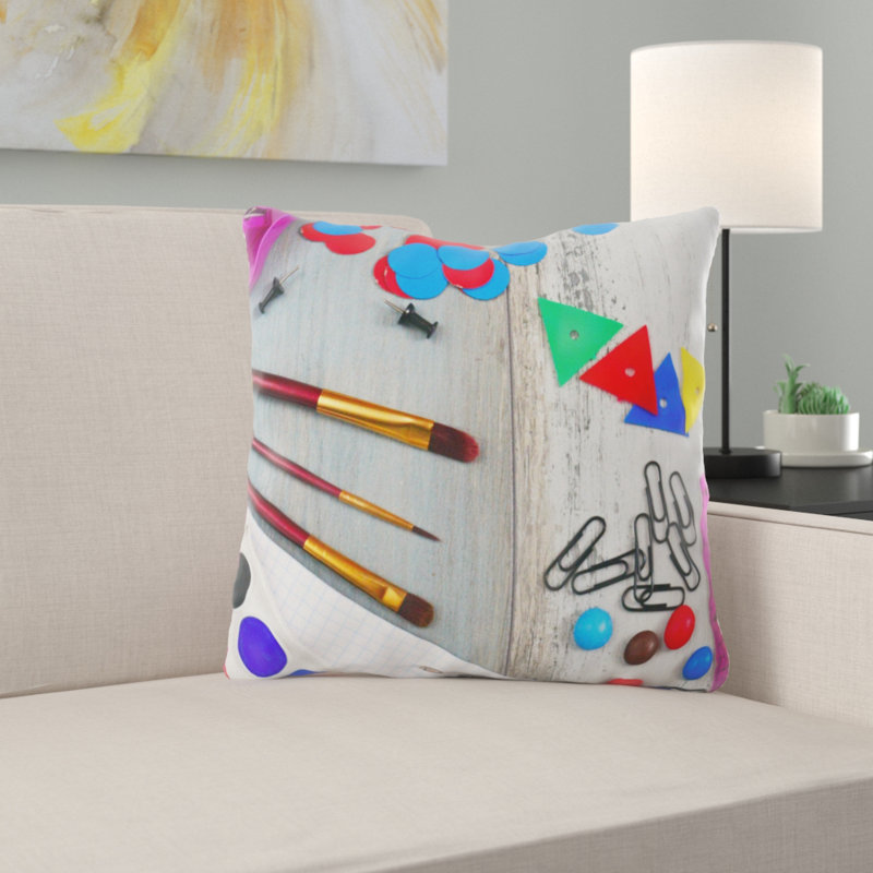 Coussin décoratif de couleur Lowndesboro, Microsuède, Intérieur