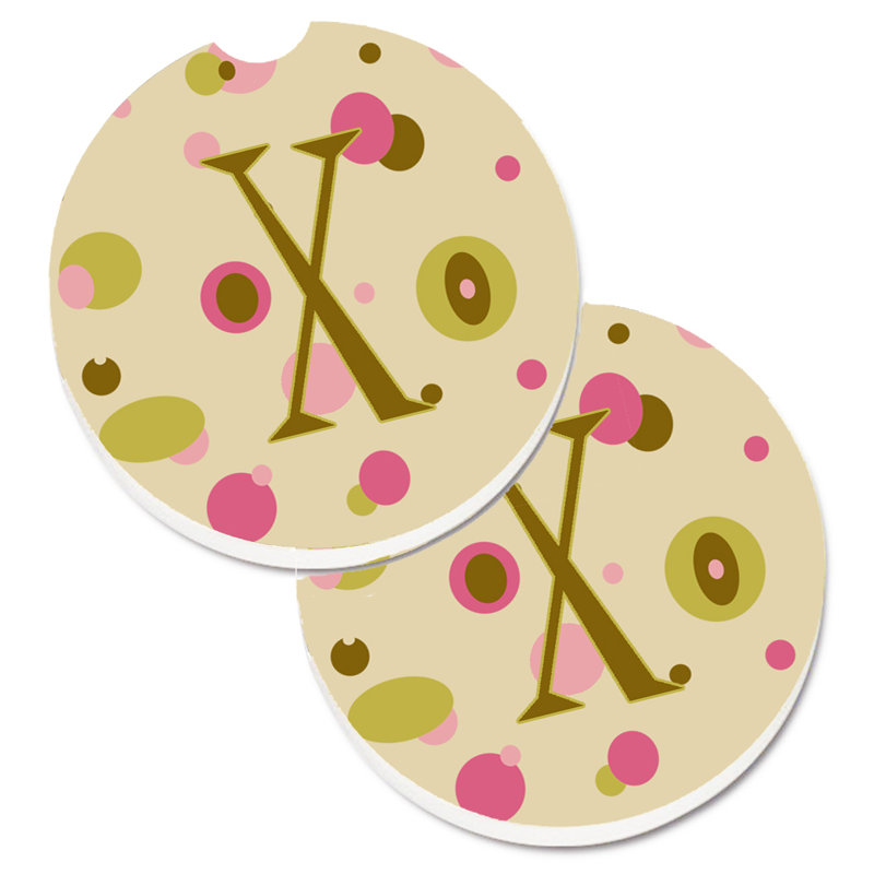 Sous-verre Initiale Monogram, X, Brun clair