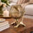 Dyna Decorative Candle Holder, Branch Base, Aluminum, Gold Glass 10 Inch