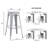 Backless Modern Light Weight Industrial Contemporary Rustic Vintage Costal Metal Bar Stools Without Back And 4 Leg Design(Only Dining Chairs)
