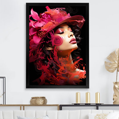 Magenta Woman Portrait Memoirs I - reproduction