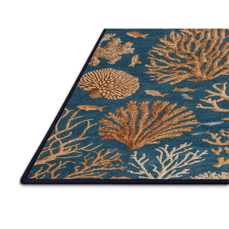  Tapis hawaïen lavable Coral Reefs, Rond 8 pi