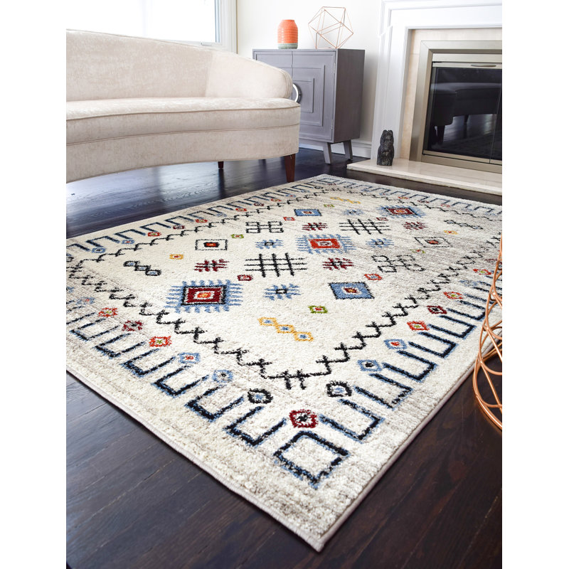 Tapis crème Oyola Tribal, Rectangle 8 pi x 10 pi