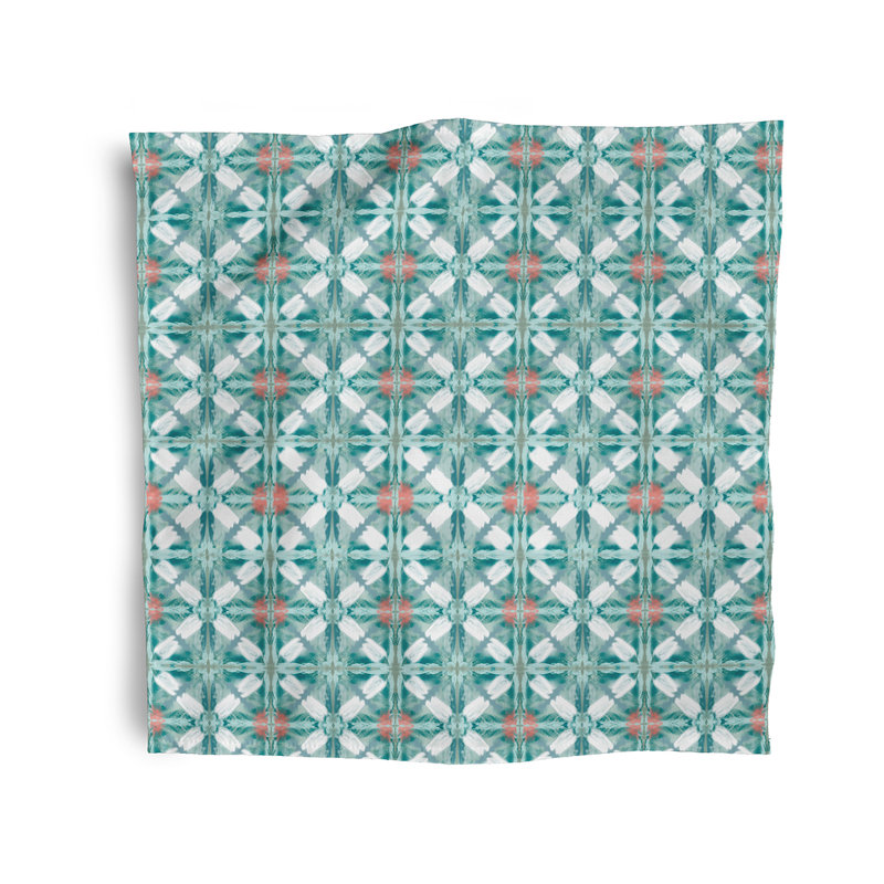 Charlie-May Polyester Geometric Square Napkin, Blue