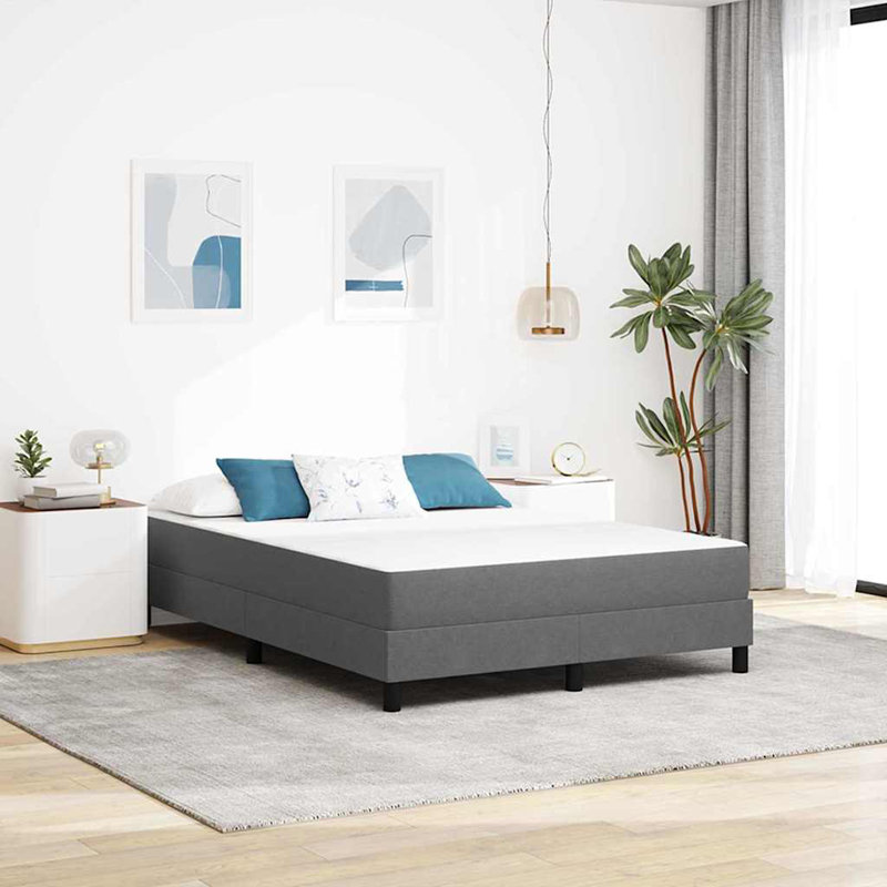 Vidaxl Bed Mattress With Mattress Light Grey  Fabric, European Double (140 x 200 cm)