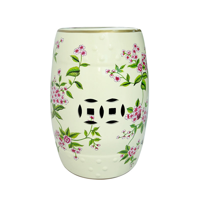 Flower and bird ceramic stool