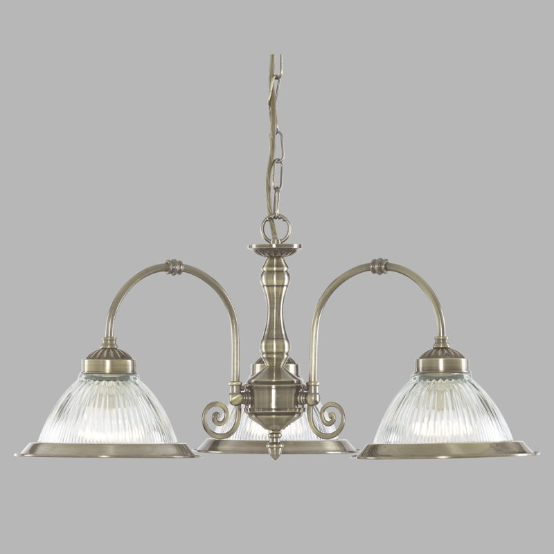 Arnott 3 - Light Shaded Chandelier, Plated Antique Brass