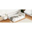 Lit plateforme tapissier beige pour grand lit - Élégance moderne et lit à accès portuaire, surface de sommeil confortable