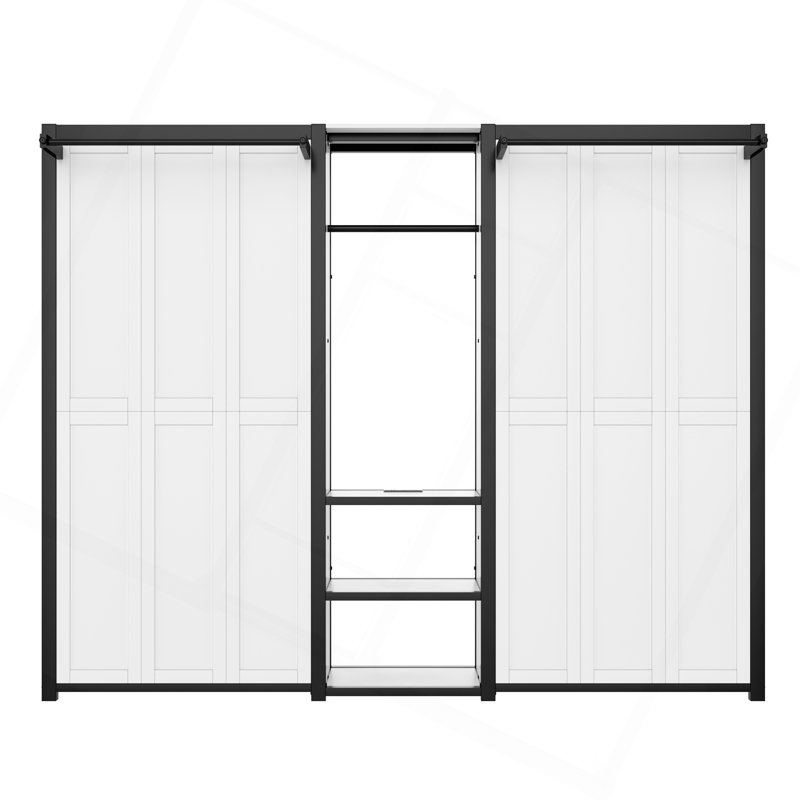Lit escamotable simple et simple, lit escamotable pliable en métal avec garde-robe, tablettes et prises de courant, conception 2 en 1, peu encombrant